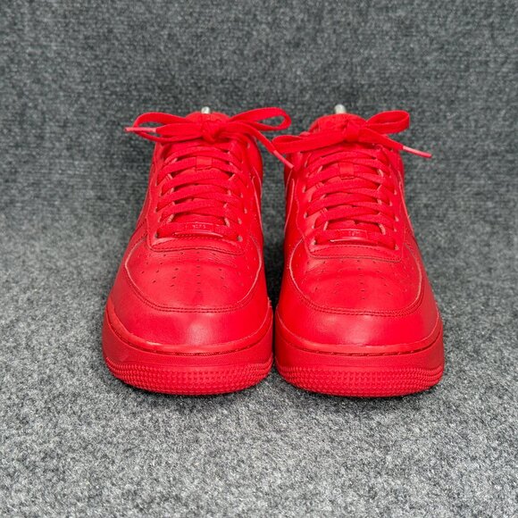 Nike Air Force 1 Low Shoes Men\'s Size 10.5 Triple Red Leather Retro‎ Athletic main image 4